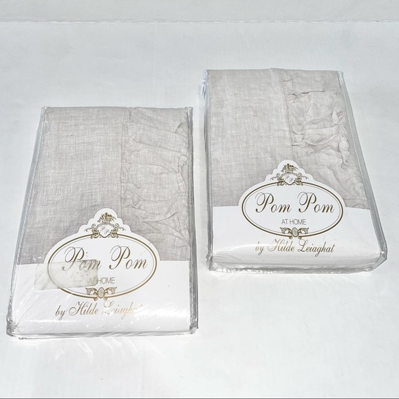 Pom Pom at Home 'Charlie' Linen Sham Standard in Silver - Picture 2 of 5